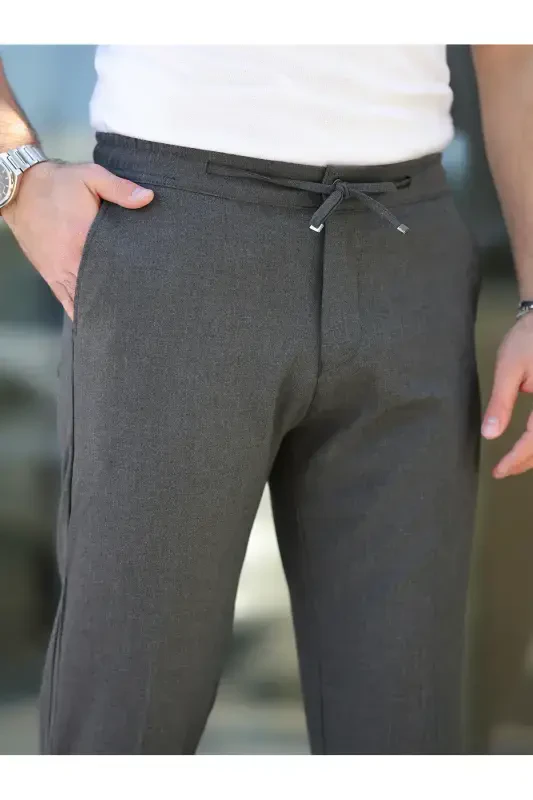 Slim Fit Likrali Jogger Shim - Antratsit - 2