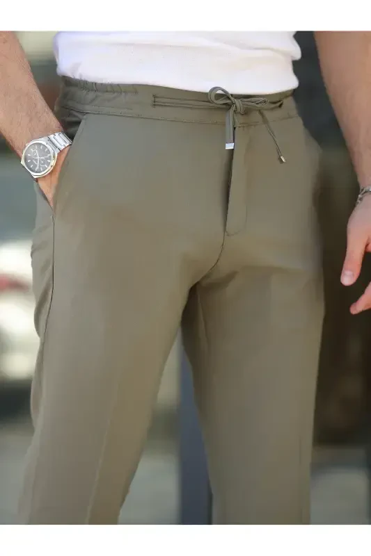 Slim Fit Likrali Jogger Shim - Haki - 2