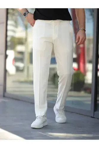 Slim Fit Likrali Jogger Shim - Oqish - BASEL.CO (1)