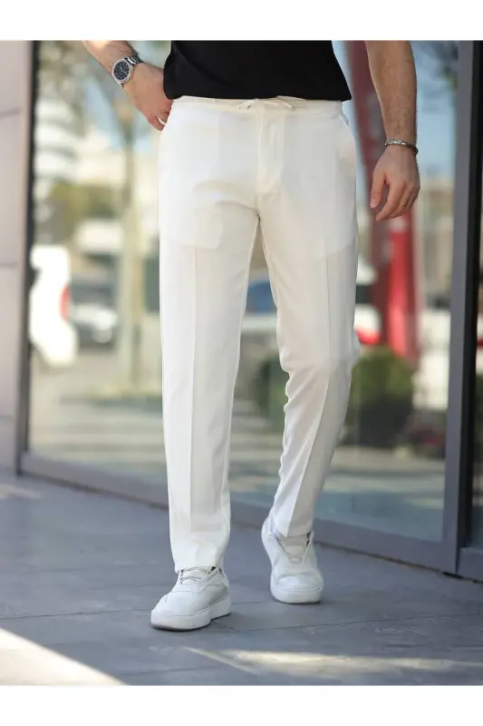 Slim Fit Likrali Jogger Shim - Oqish - 2