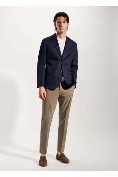 Slim Fit Linen Blazer Jacket - MANGO MAN (1)