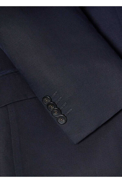 Slim Fit Linen Blazer Jacket - 5