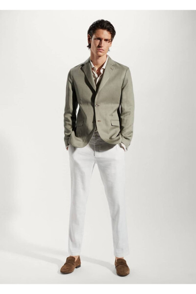 Slim Fit Linen Blazer Jacket - MANGO MAN (1)