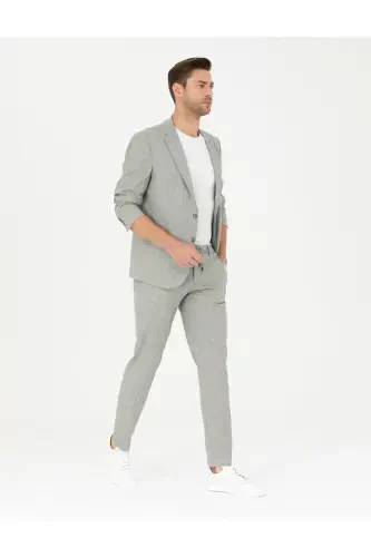 Slim fit, linen blend trousers. - 1