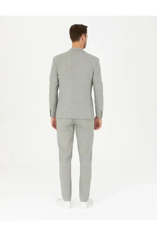 Slim fit, linen blend trousers. - 4