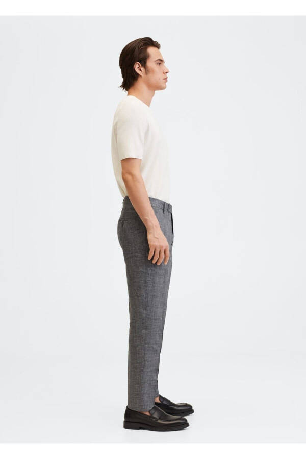 Slim Fit Linen Pants - 7