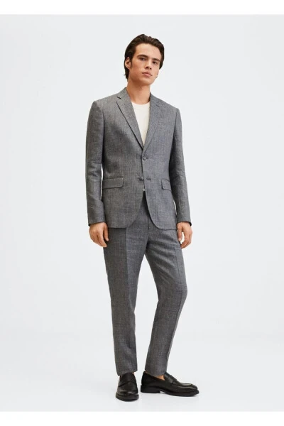 Slim Fit Linen Pants - MANGO MAN (1)