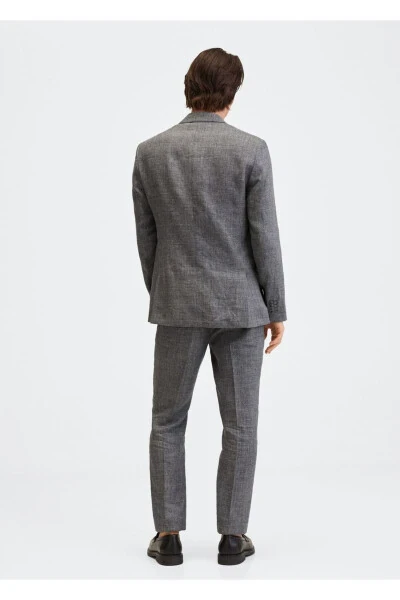 Slim Fit Linen Pants - 4