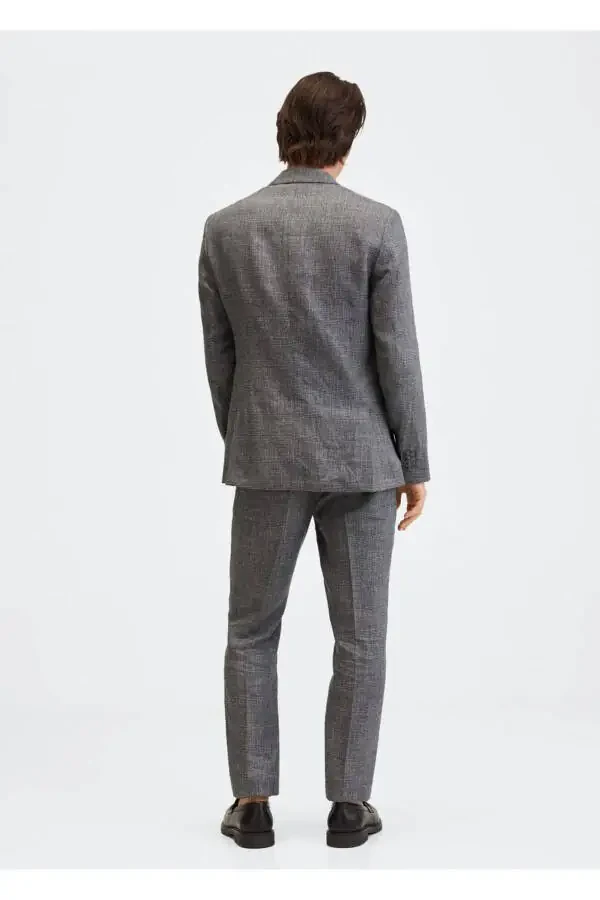 Slim Fit Linen Pants - 4
