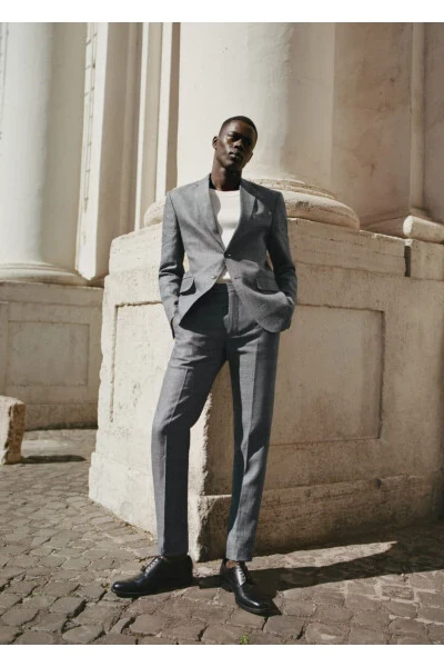 Slim Fit Linen Pants - 5