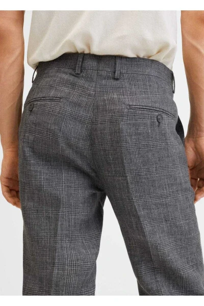 Slim Fit Linen Pants - 8