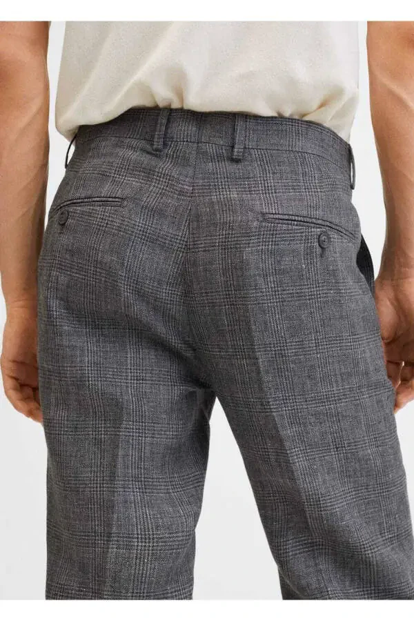 Slim Fit Linen Pants - 8