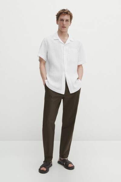 Slim fit linen shirt - 1