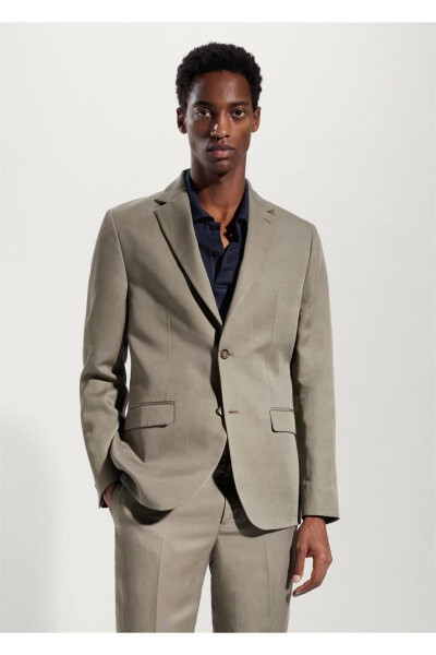 Slim Fit Linen Suit Blazer Jacket 