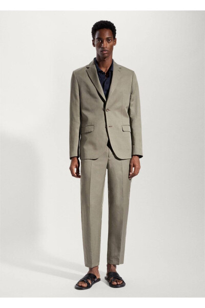 Slim Fit Linen Suit Blazer Jacket - 2