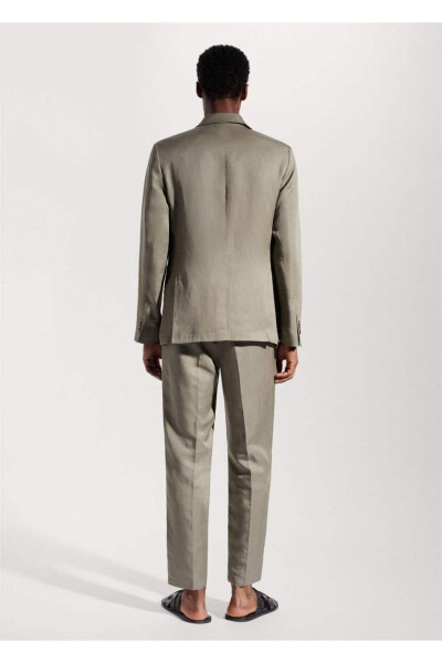 Slim Fit Linen Suit Blazer Jacket - 4
