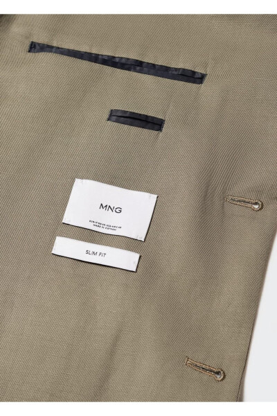 Slim Fit Linen Suit Blazer Jacket - 8