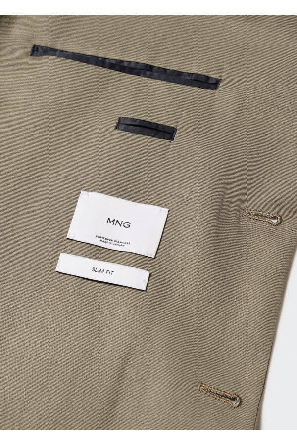 Slim Fit Linen Suit Blazer Jacket - 8