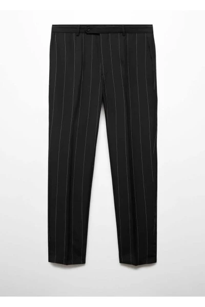 Slim-fit Linen Trousers with Pinstripes - 3