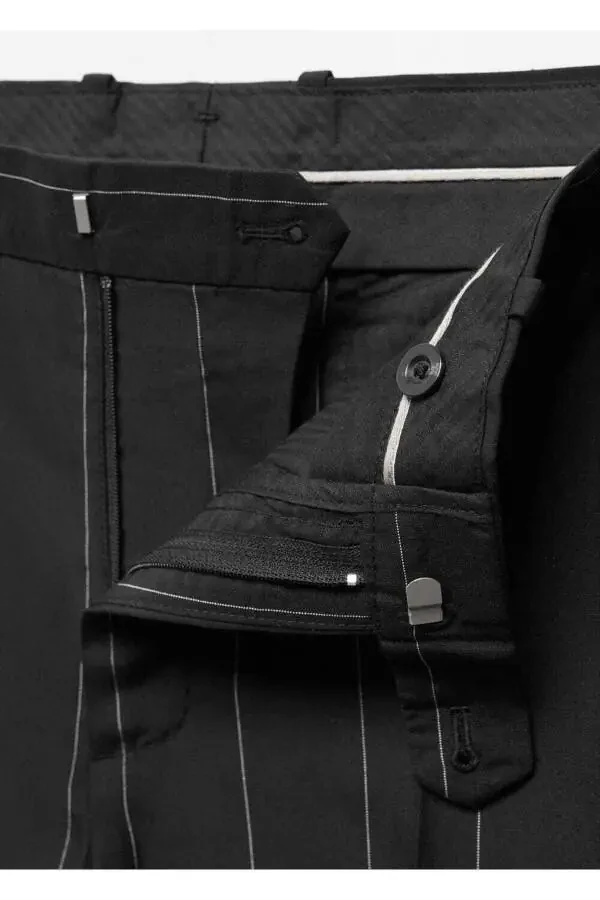 Slim-fit Linen Trousers with Pinstripes - 6