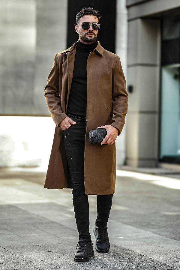 Slim fit, long, cashmere coat. - 1