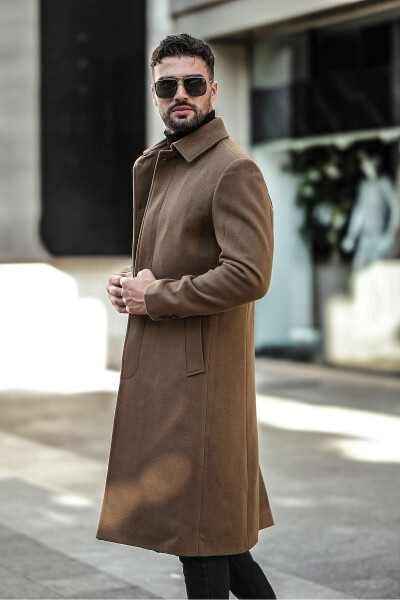 Slim fit, long, cashmere coat. - Modazone (1)