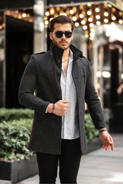 Slim fit, long cashmere coat. - 3