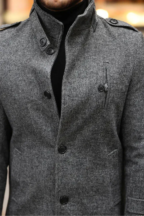 Slim fit, long cashmere coat. - 6