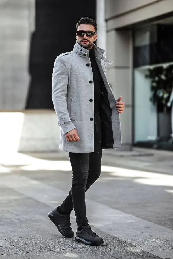 Slim fit, long cashmere coat - 2