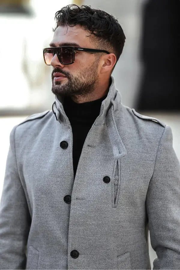 Slim fit, long cashmere coat - 6