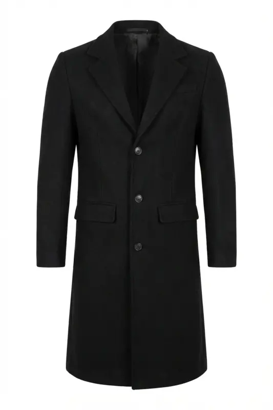 Slim fit, long cashmere coat. - 1