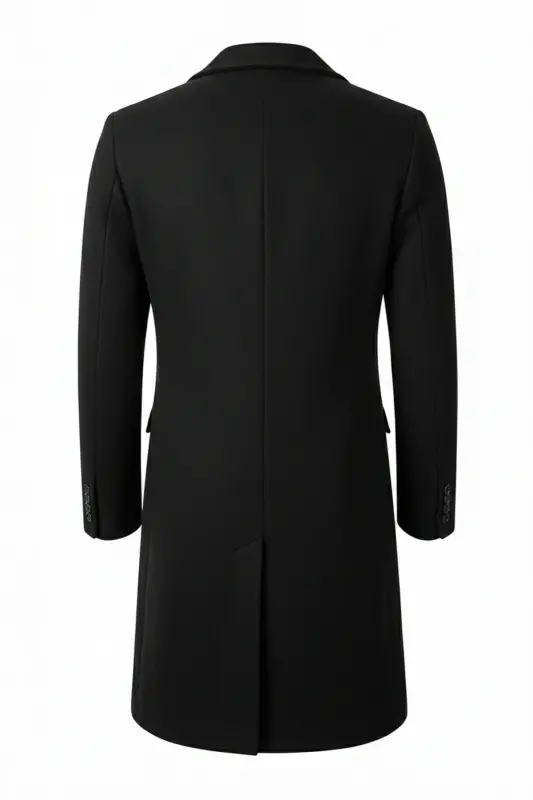 Slim fit, long cashmere coat. - 2