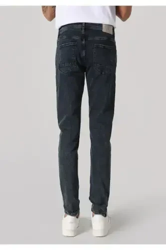 Slim fit, low rise, skinny fit, dark blue men's trousers. - COLIN’S (1)