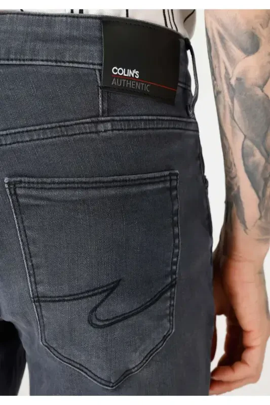 Slim fit, low rise, straight leg black men's pants. - 6