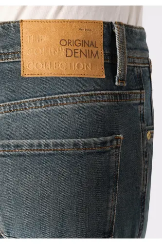 Slim Fit Low Rise Straight Leg Blue Men's Jeans - 7