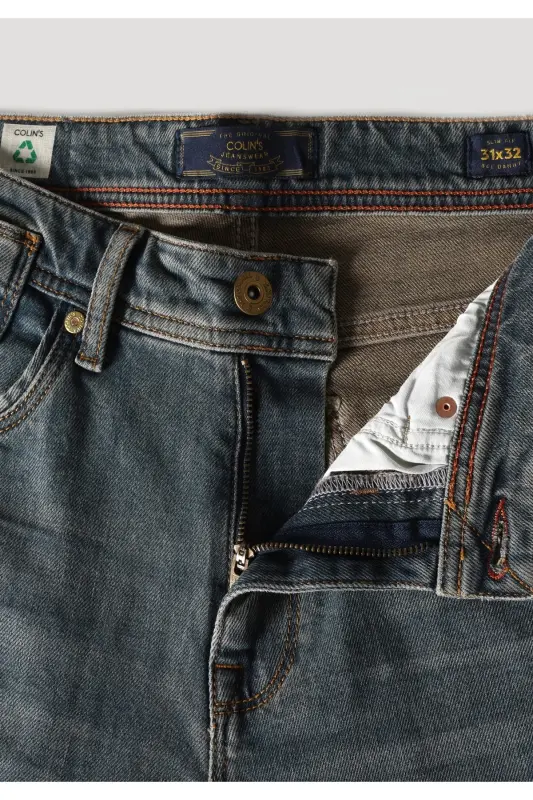 Slim Fit Low Rise Straight Leg Blue Men's Jeans - 8