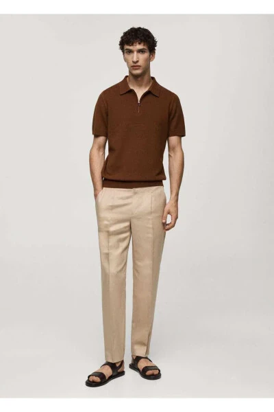 Slim fit lyocell linen trousers - 2