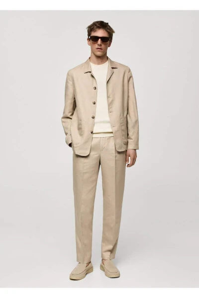 Slim fit lyocell linen trousers - 5