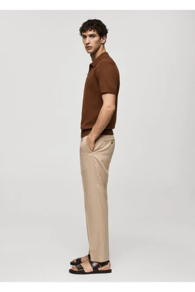 Slim fit lyocell linen trousers - 7