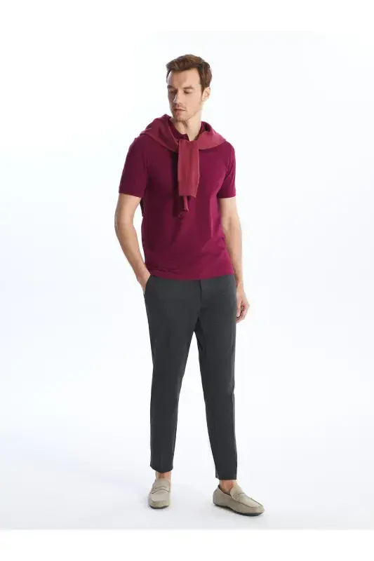 Slim Fit Men's Chino Trousers - ANTHRACITE MLG - 2