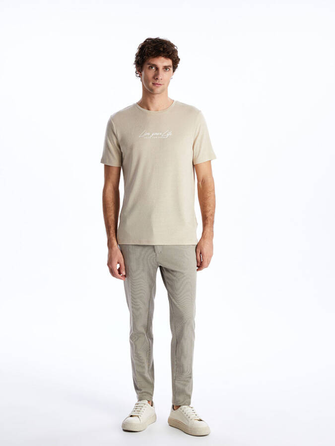 Slim Fit Men's Chino Trousers-Beige - 2