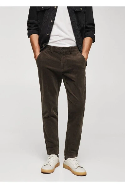 Slim Fit Micro Corduroy Pants - MANGO MAN