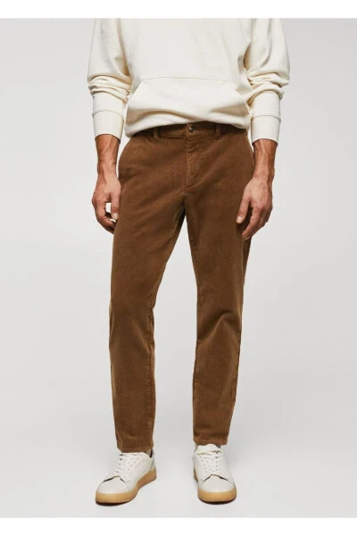 Slim Fit Micro-Corduroy Pants - MANGO MAN