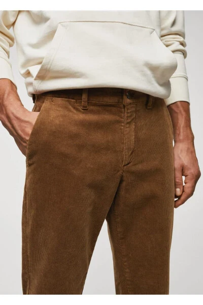 Slim Fit Micro-Corduroy Pants - 6