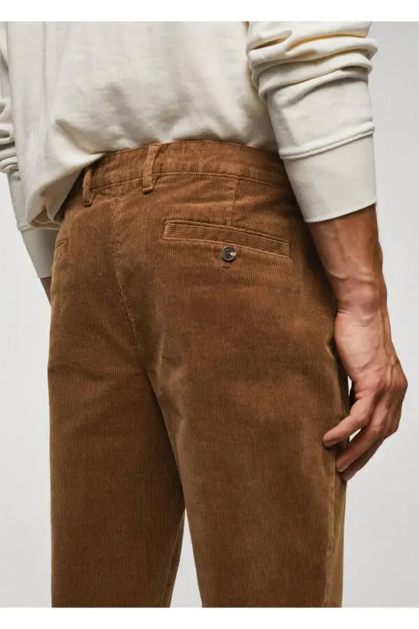 Slim Fit Micro-Corduroy Pants - 8