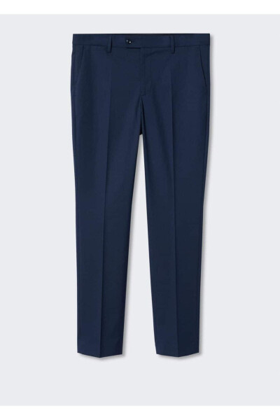 Slim-Fit Micro Patterned Fabric Pants - 3