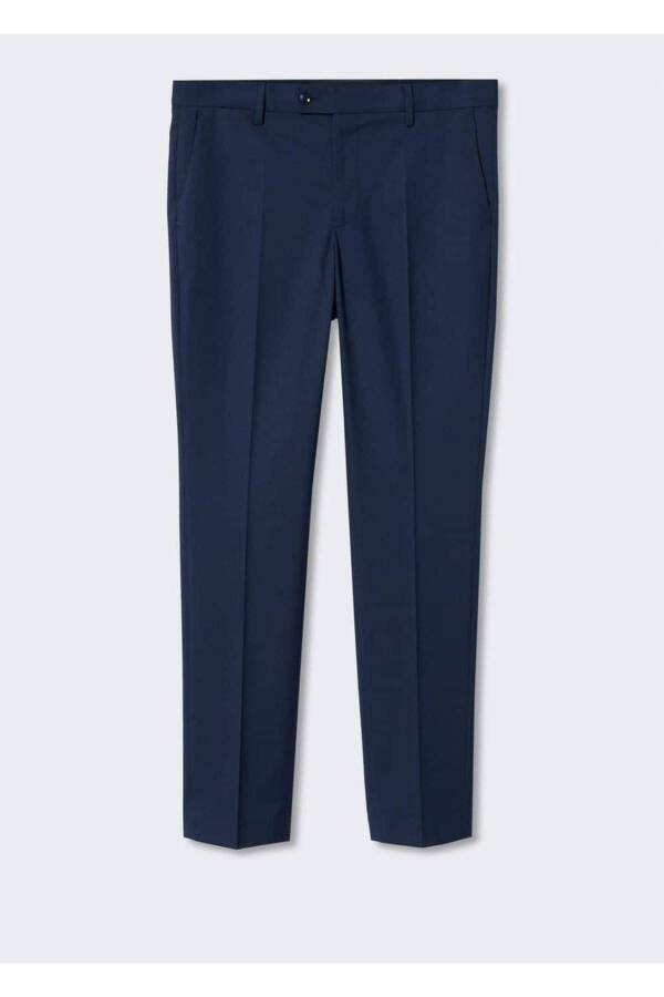 Slim-Fit Micro Patterned Fabric Pants - 3