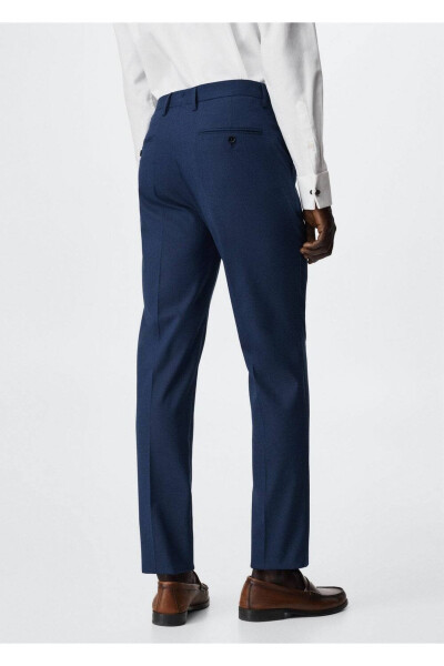 Slim-Fit Micro Patterned Fabric Pants - 4