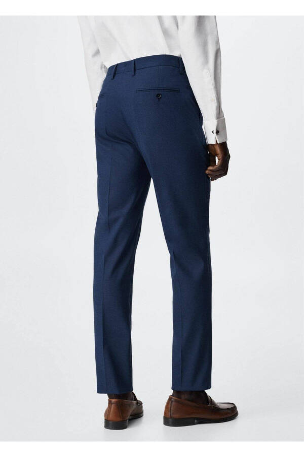 Slim-Fit Micro Patterned Fabric Pants - 4