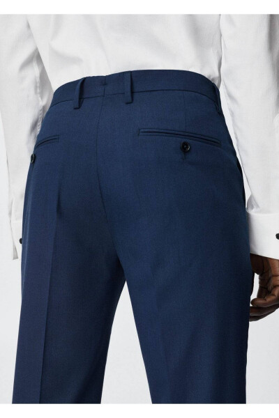 Slim-Fit Micro Patterned Fabric Pants - 6